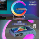 SMART STATION LUMINÁRIA RGB+CAIXA BLUETOOTH+CARREGADOR SEM FIO 15W